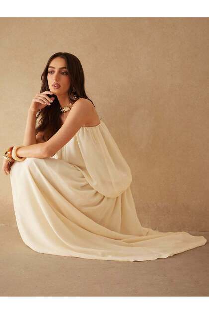 Rochie maxi, galbenă - L