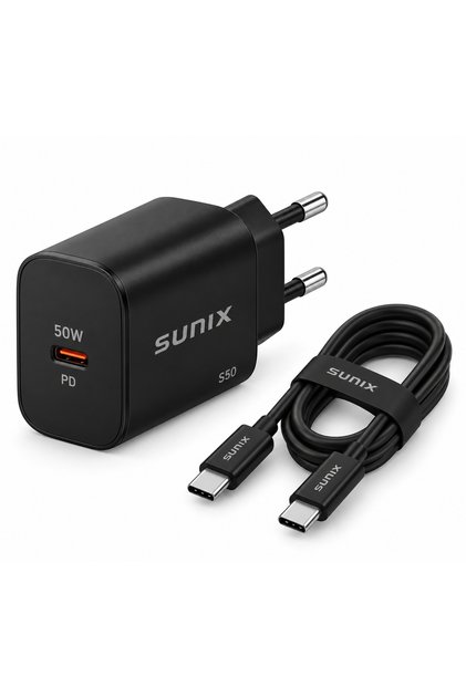 Incarcator retea S50, 45W, USB-C, incarcare rapida, cablu USB-C la USB-C inclus, Negru