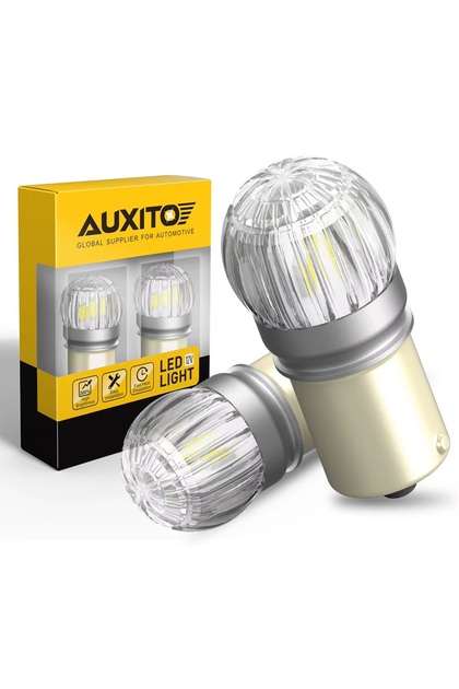 Set 2 becuri LED auto Auxito® P21W 1156 BA15S, CANBUS, 1500 lm, alb, 7W, marsarier, lumini de zi, pozitie, 12V