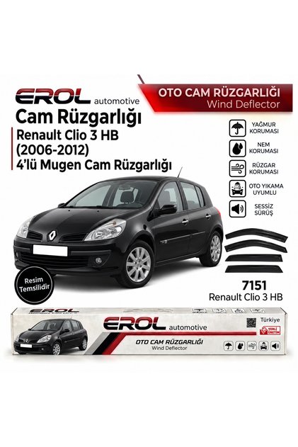 Renault Clio 3 (2006-2012) 4'lü HB Mugen Cam Rüzgarlığı