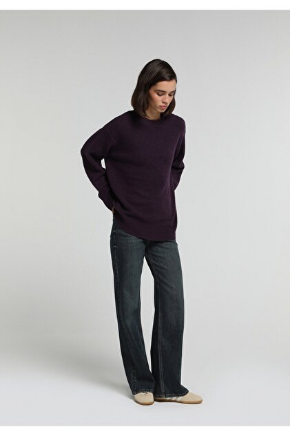 Wide Leg Fit Kadın Blue Black Denim Jean Pantolon