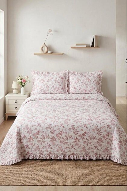 Sereni Fiber Filled Double 240X260 cm Bedspread Powder