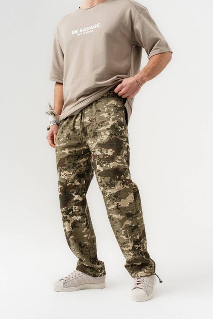Captain Camouflage Pattern Elastic Waist Baggy Trousers