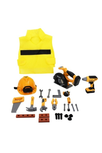 Kit DIY pentru copii – Set de unelte de construcții cu accesorii și cască