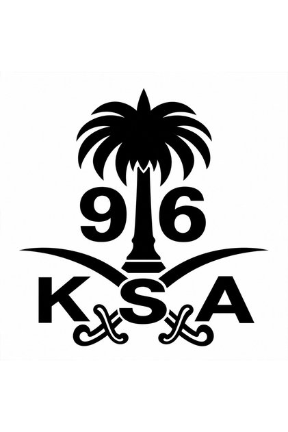 Saudi National Day 96 Sticker with Saudi Emblem, Premium Vinyl Car Decal for Rear Windshield & Spare Wheel Cover, Waterproof UV Resistant Easy Apply & Remove, 44 × 88 cm