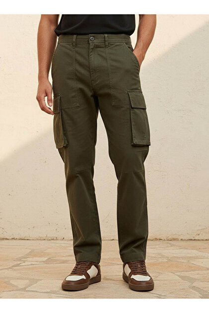 Smart Regular Fit Twill Cargo Trousers