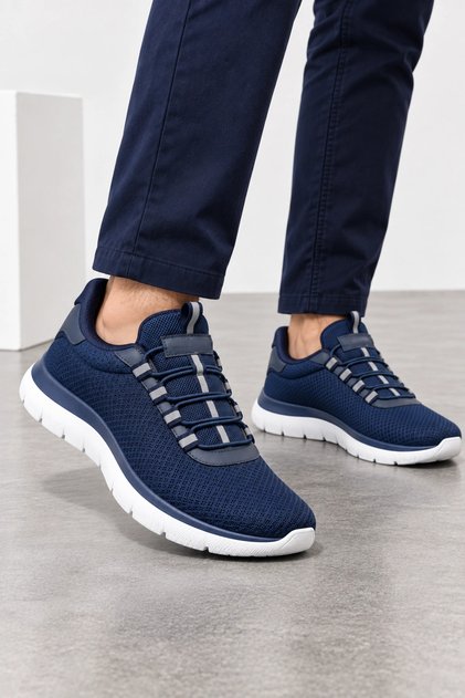 Tundra Men's Casual Sports Sneaker Shoes - Navy Blue