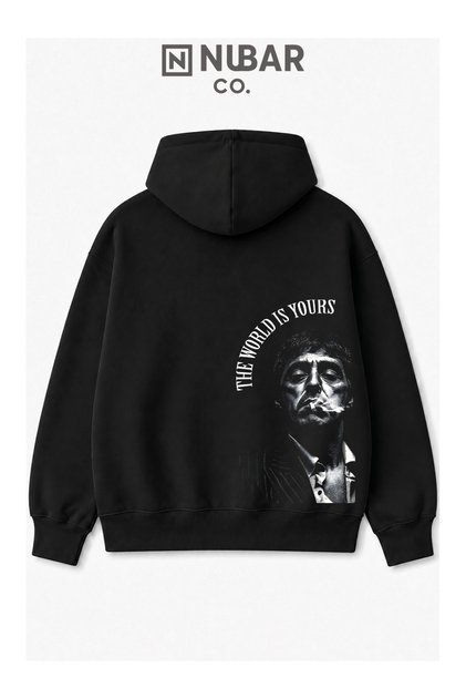 Tony Montana Scarface Designed Unisex 3 Thread Threaded Premium Hooded Sweatshirt