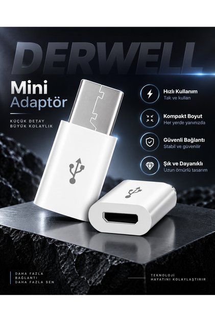 Micro USB to Type-C Dönüştürücü Adaptör - Eski Android Kablolarını Yeni Nesil Type-C Girişli Telefon ve Tabletler İçin Şarj ve Veri Aktarım Aparatına Çevirici
