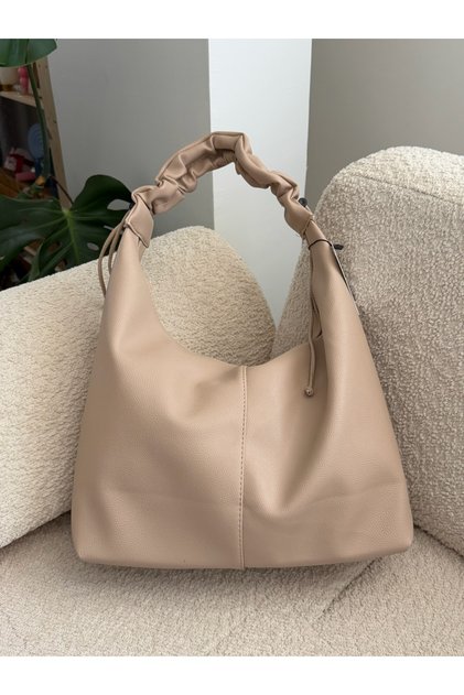 Casual Hand and Shoulder Bag with Zipper and Drawstring Detail