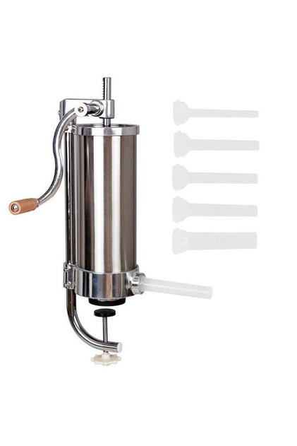Masina de umplut carnati, vertical, inox, capacitate 4 kg, 5 palnii incluse, sistem anti bule