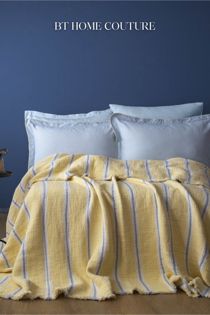 Double Single Bedspread Line Yellow