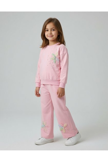 Beaded Flower Detail Girls' Set