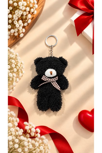 Mini Plush Teddy Bear Keychain Cute Bear Figurine Bag Ornament Gift