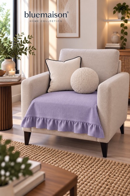 100% Cotton Ruffled Sofa Cover Bohemian Armchair 7 Different Colors
