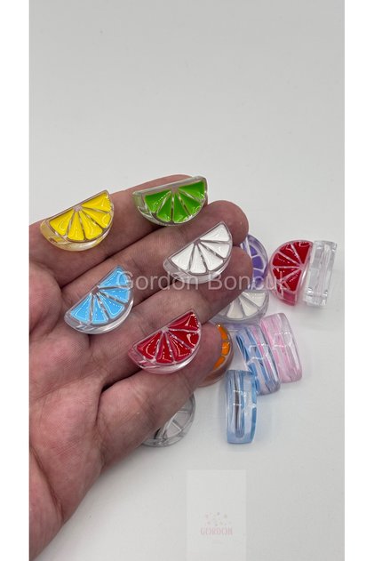 Lemon Slice Beads 20Pcs Plastic Jewelry Beads
