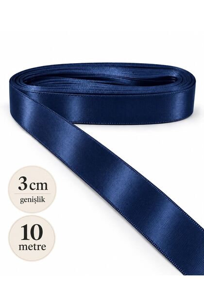 3 cm Satin Ribbon – 10 Meters Navy Blue