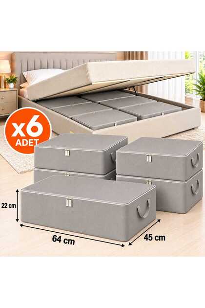 6 Pieces Anthracite Maxi Large Size Pillow, Quilt, Döşek Hurcu 65 X 45 X 22 cm
