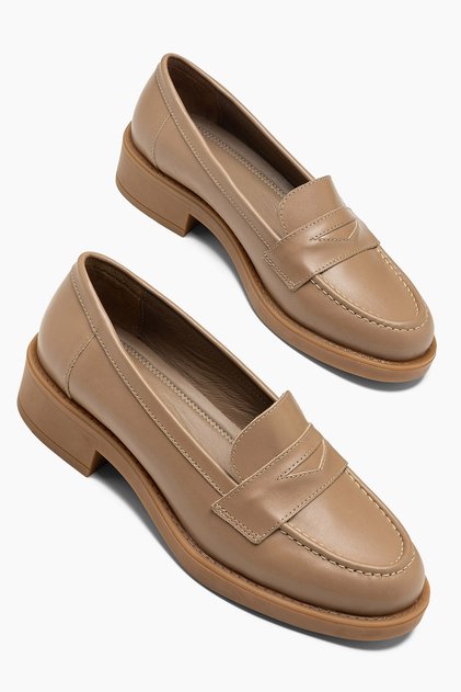 Greta Nude Cilt Hakiki Deri Kadın Loafer Ayakkabı