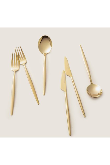 Belina 18 Parça Yemek Çatal Kaşık Bıçak Seti Parlak Gold