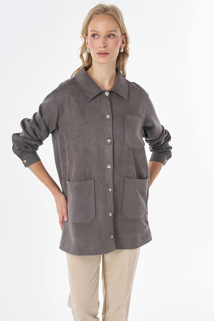 Torba Cepli Süet Tunik Füme