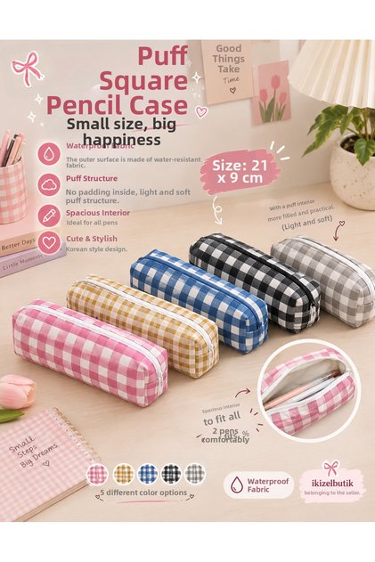 Waterproof Outer Fabric Pinterest Pencil Case – Zippered Lined School & Office Pen Holder Gift