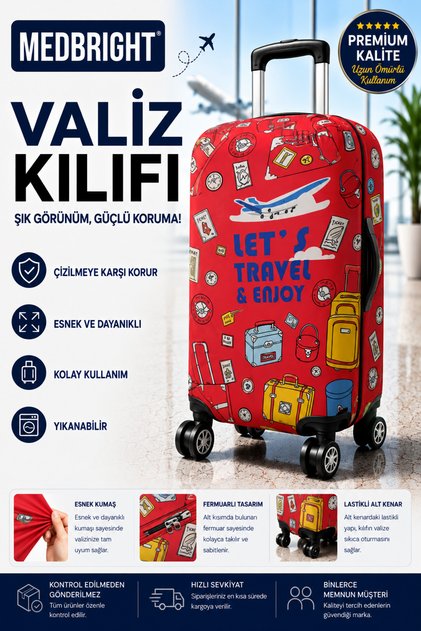 Suitcase Cover Suitcase Cover Stretch Fabric Flexible Fabric and Durable Suitcase Cover Red Vk-14