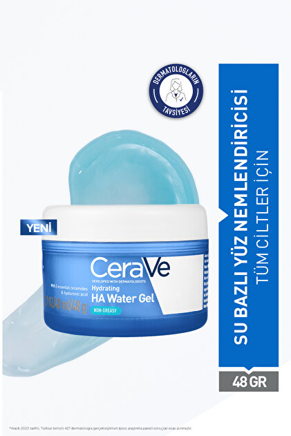 HA Water Gel Tüm Cilt Tipleri İçin Uygun Hyalüronik Asit İçeren Su Bazlı Yüz Nemlendirici Krem 48 gr
