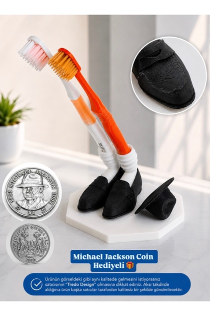 Michael Jackson Style Toothbrush Stand with Fedora Hat 3D Printer Decorative Object