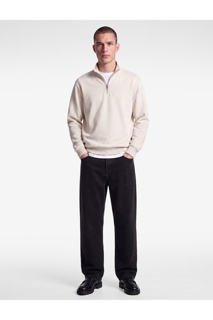 Regular Fit Long Sleeve Half Zip Sweatshirt