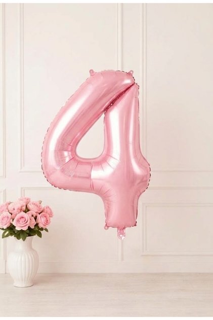76 cm Pink 4 Number Foil Balloons 1 Piece Large Size Birthday Party Organization Decoration