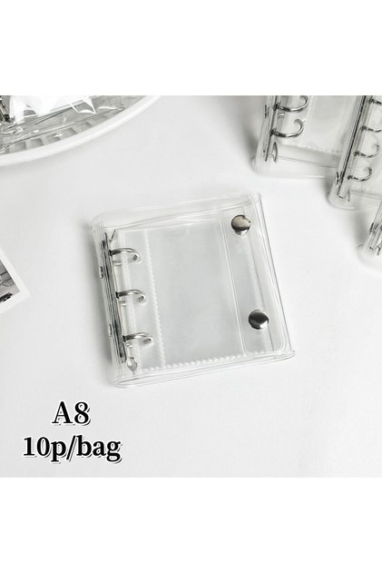 A8 and 10P M5/A8/A7/A6 Transparent Binder, Sticker Book, Sticker Storage Book, Double-Clasp Soft Lea