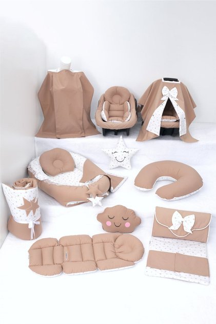 Babynest, Puset Örtüsü, Alt Açma, Emzirme Yastığı, Bel Destekli Puset minderi, Bebek Arabası Minderi - 14 parça - Panço