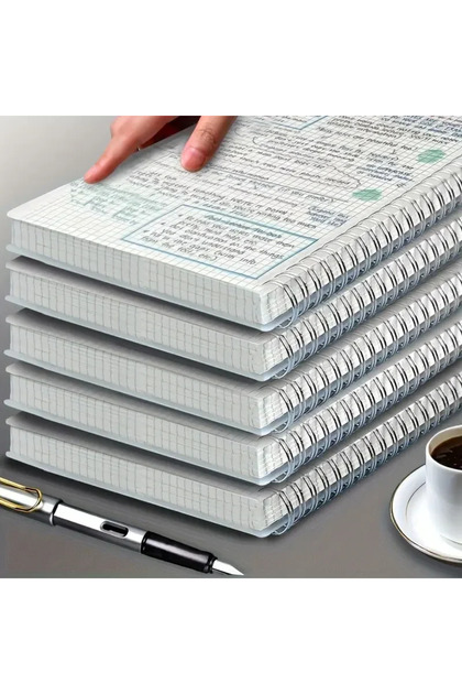 A5 A5 Grid Spiral Notebook with Elastic Band, 160 Pages Square Coil Sketch Book, Drawing Draft Agend