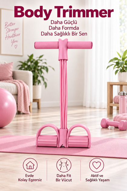 Body Trimmer Pilates Direnç Lastiği Karın Kol Bacak ve Tüm Vücut Çalıştırıcı Pedallı Fitness Spor Aleti