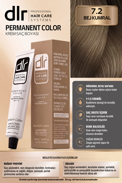 Color Saç Boyası 60ml 7.2 Bej Kumral - Profesyonel Kuaför Kalitesinde Renk Ve Parlaklık!