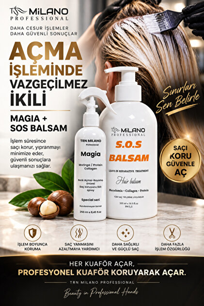 TRN MİLANO MAGİA SAÇ KORUYCU SPREY 250 ML VE 500 ML SOS BALSAM
