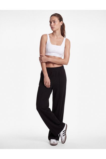 High Waist Wide Leg Sports Sweatpants with Pockets