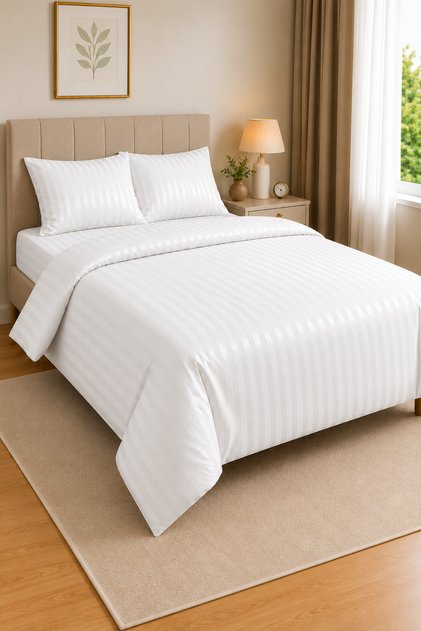 100% Cotton Satin Double Duvet Cover Set 200X220Cm