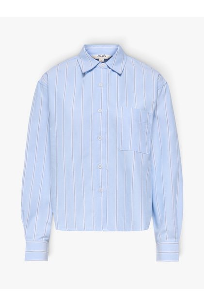 ONLELOWEN LS STRIPE SHIRT WVN EX Kadın Blue Gömlek - 15380467