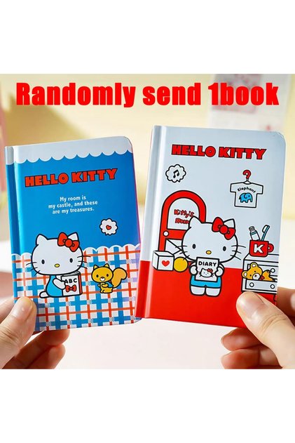 Joytop Randomly send 1book Genuine Sanrio Hello Kitty A7 Hardcover Notebook Kawaii Student Portable