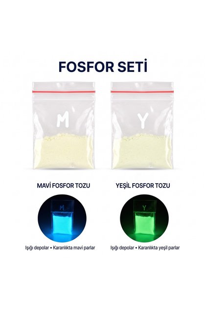 10gr Epoksi Fosfor Tozu ,Karanlıkta Parlayan Toz, Epoksi Fosfor Fosfor Tozu,Mavi Yeşil Fosfor B13+B3