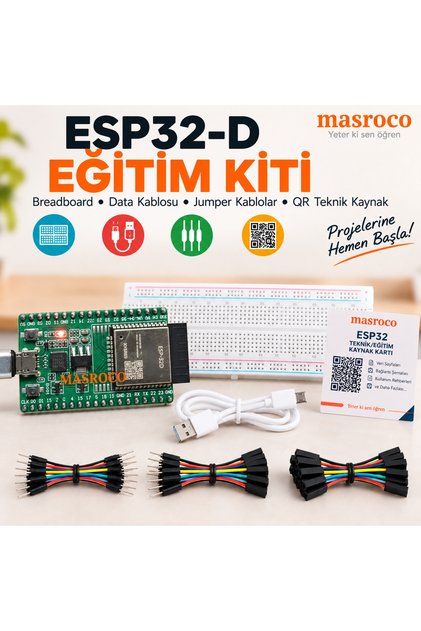 -32D DevKitC V4 38 Pin Eğitim Kiti (Lehimli, Yeşil PCB)