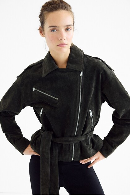 %100 deri biker ceket