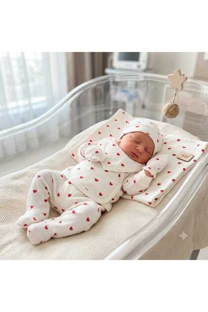 Newborn Baby Girl 100% Cotton 5-Piece Hospital Discharge Set