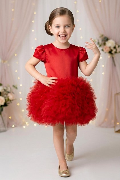 Baby Girl Children's Birthday Party Wedding Dress Tulle Tutu Lined Children's Clothing Baby Clothing Baby Girl E
