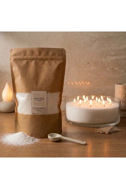 İnci Tozu Mum 500gr Sonsuzluk mumu fitil hediyeli