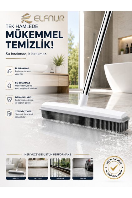 Kauçuk Zemin Çekpas Fırça Mop Sihirli Temiz Süpürgesi Çekçek Tüy Bırakmayan