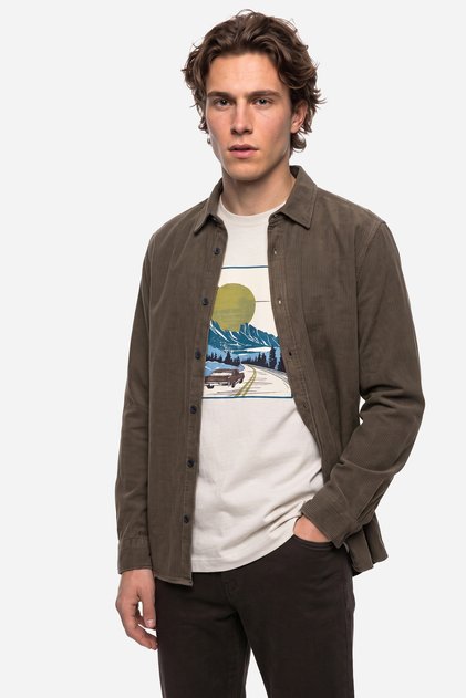 Men's Brown Regular Fit Long Sleeve Shirt
