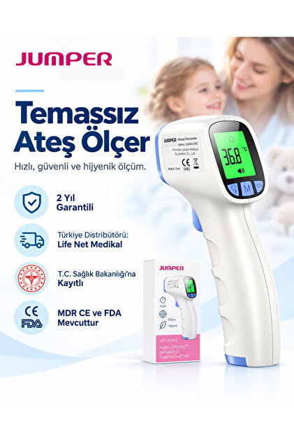 Dijital Temassız Ateş Ölçer Alından Vucut Termometre Jpd-fr202